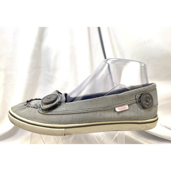 Vans Shoes Woman's Size 8.5 Boat Loafers Comfort Slip On Canvas Nautical Buttons - Picture 5 of 11